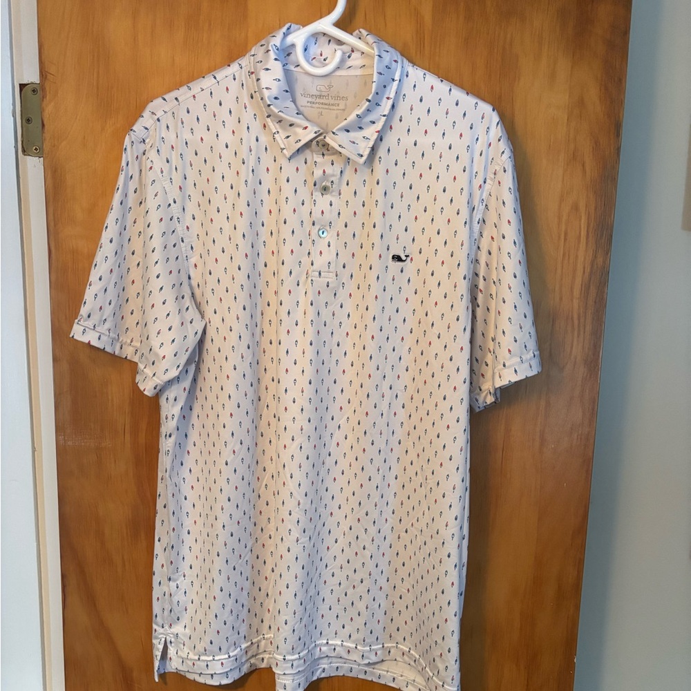 Vineyard Vines Buoys Printed Golf Performance Polo Shirt Men's Large